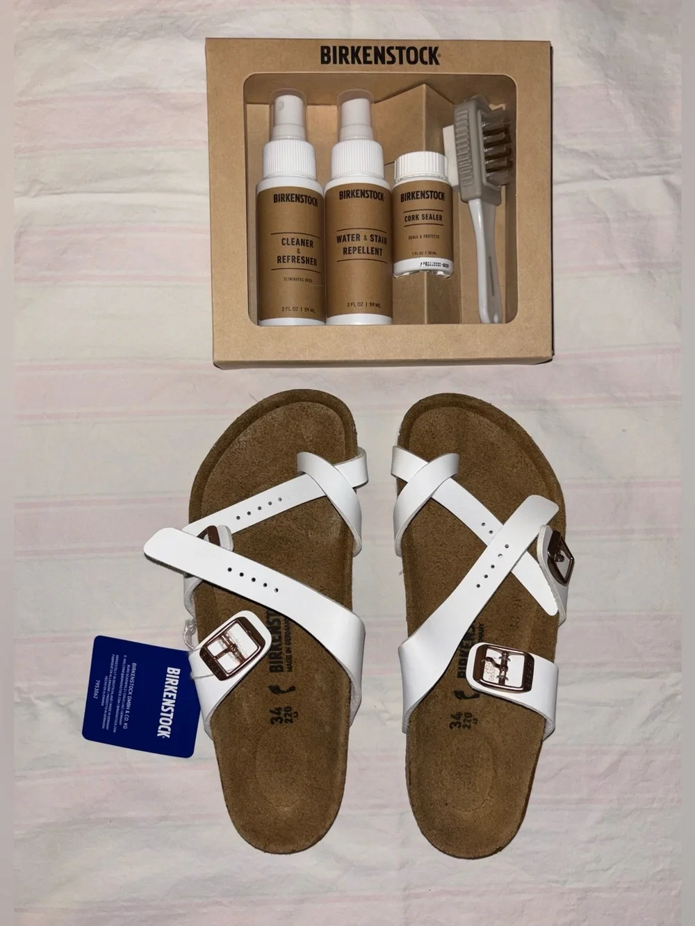 Birkenstock Mayari Birko-Flor Sandals in White Sz 3.5US/34 Euro w/ *care kit NWT